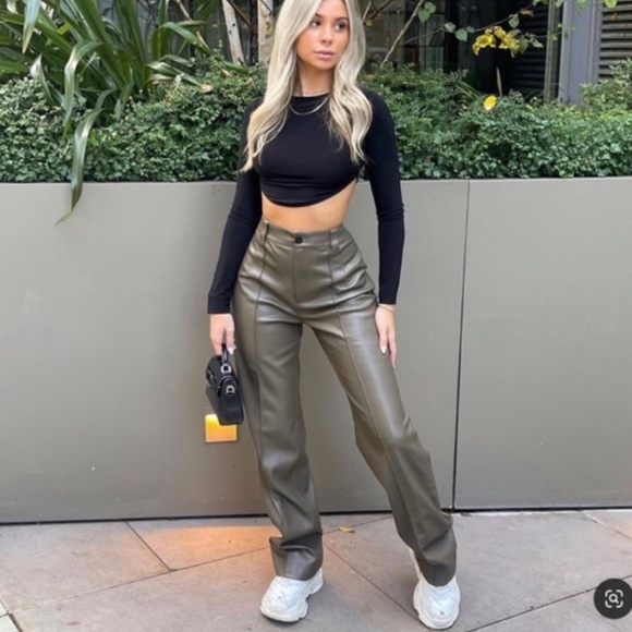 ZARA Faux Leather Pants *Blogger Favorite * - Picture 1 of 13
